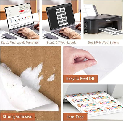 2"x 4" (100 Sheets) Address Labels, Labels Sticker Paper for Laser/Ink Jet Printer, Printable and Writable White Sticker Labels - Matte, 10 per Page Labels (Total 1000 Labels) | Laser Inkjet Printer Labels - TrueDesk