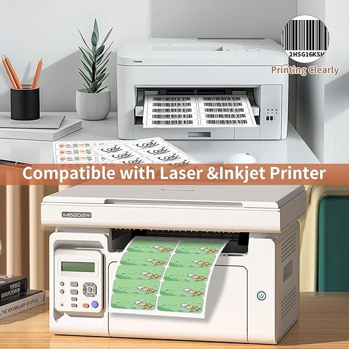 2"x 4" (100 Sheets) Address Labels, Labels Sticker Paper for Laser/Ink Jet Printer, Printable and Writable White Sticker Labels - Matte, 10 per Page Labels (Total 1000 Labels) | Laser Inkjet Printer Labels - TrueDesk