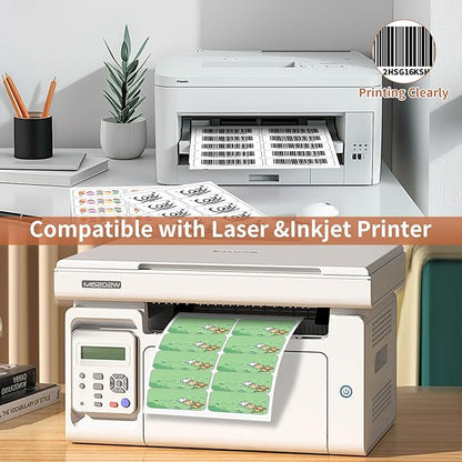 2"x 4" (500 Sheets) Address Labels Sticker Paper for Laser/Ink Jet Printer, Printable and Writable White Sticker Label - Matte, 10 per Page Label (Total 5000 Labels) | Laser Inkjet Printer Labels - TrueDesk
