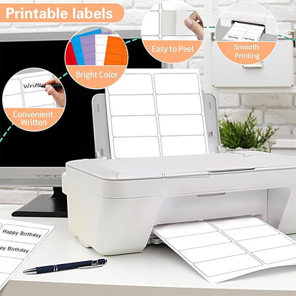2''x 4" Address Labels, 200 Label Stickers - Laser/Ink Jet Printer Mailing Labels, 8.5"x11" White 20 per Sheet | Laser Inkjet Printer Labels - TrueDesk