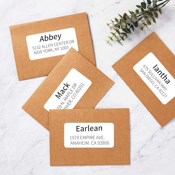 2''x 4" Address Labels, 200 Label Stickers - Laser/Ink Jet Printer Mailing Labels, 8.5"x11" White 20 per Sheet | Laser Inkjet Printer Labels - TrueDesk