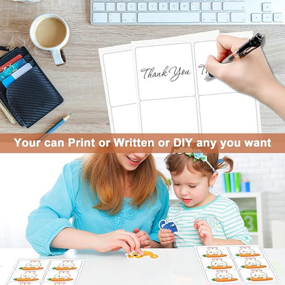 3 1/3" x 4" (25 Sheets) Address Labels, Labels Sticker Paper for Laser/Ink Jet Printer, Printable and Writable White Sticker Labels - Matte, 6 per Page Labels (Total 150 Labels) | Laser Inkjet Printer Labels - TrueDesk