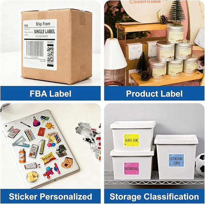 3 1/3" x 4" Printable Label Paper White 50 Sheets, Shipping Address Label for Laser and Inkjet Printers, for 5164 8164 Label Sheet 300 Stickers | Laser Inkjet Printer Labels - TrueDesk