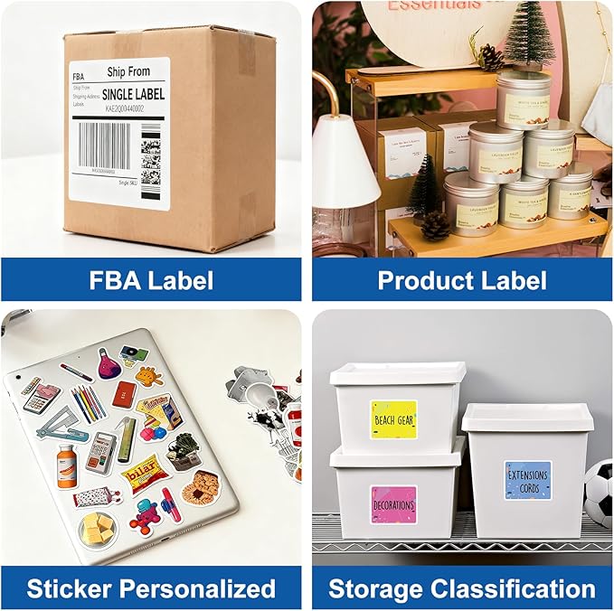 3 1/3" x 4" Printable Label White 500 Sheets, Sticker Label Paper for Laser and Inkjet Printers Compatible 5164 8164 Shipping Address Labels | Laser Inkjet Printer Labels - TrueDesk