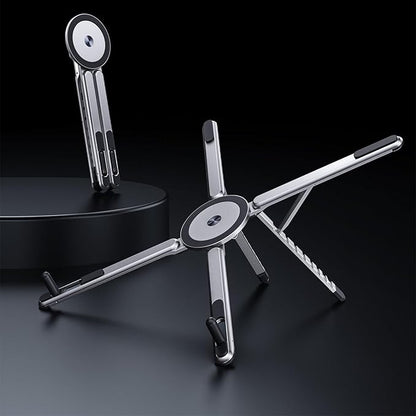 3 in 1 Magnetic Foldable Versatile Stand for Phone Tablet and Laptop,Aluminum Alloy Ergonomic 8 - Level Adjustable Height Laptop Stand for Desk,Portable Holder for Home Office and Travel | Stands - TrueDesk