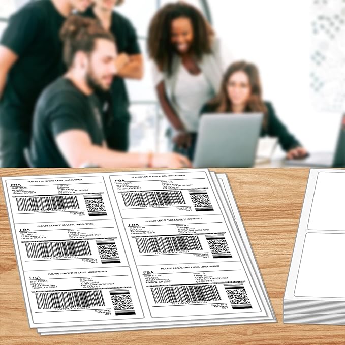[30 Sheets 180 Labels] Shipping Labels 3 1/3"x4" Printable White 6 up Labels for Laser/Inkjet Printers, Mailing FBA Address Label Sticker Paper - Permanent Adhesive Label Blank | Laser Inkjet Printer Labels - TrueDesk