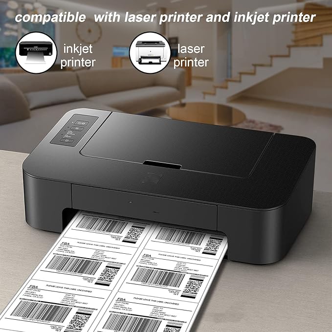 [30 Sheets 180 Labels] Shipping Labels 3 1/3"x4" Printable White 6 up Labels for Laser/Inkjet Printers, Mailing FBA Address Label Sticker Paper - Permanent Adhesive Label Blank | Laser Inkjet Printer Labels - TrueDesk