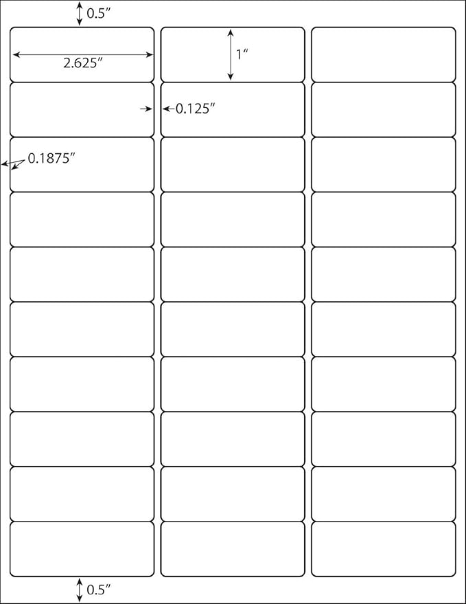30 UP Address Labels for Inkjet Printers 1" x 2 - 5/8", Pack of 4500 Labels | Address Labels - TrueDesk