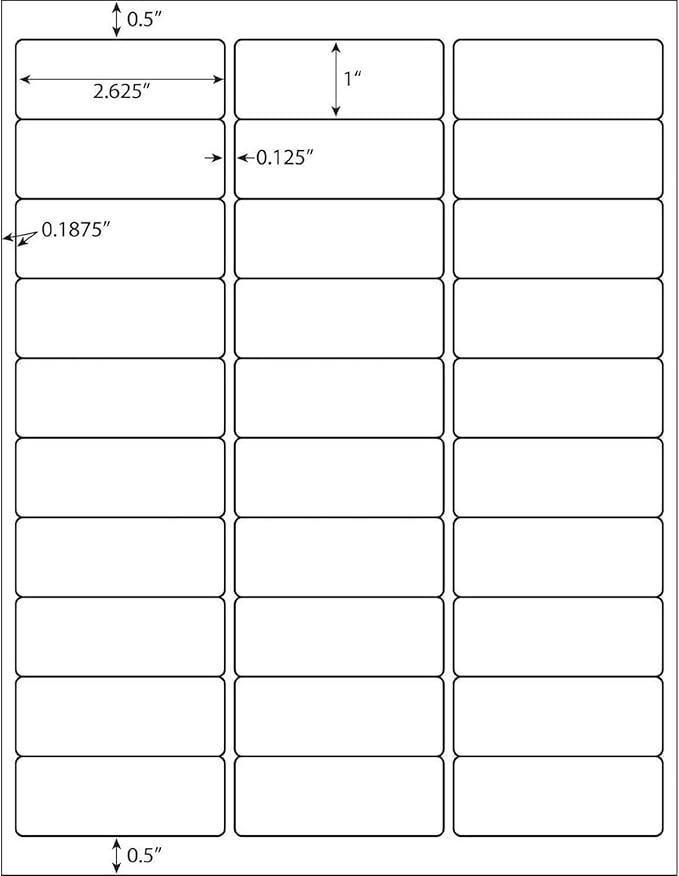 30 up Labels 1" x 2 - 5/8" Shipping Address Labels, FBA Barcode Tags, 3000 Sheets 30 Per Page Mailing Labels for Laser/Inkjet Printers (90000 Labels) | Laser Inkjet Printer Labels - TrueDesk