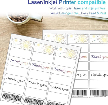 30 UP Labels 1"x2 - 5/8" Mailing Labels Shipping Address FBA Labels for Laser/Inkjet Printers, White Blank Sticker Name Tags, Printable Address Labels (500 Sheets, 15,000 Labels) | Laser Inkjet Printer Labels - TrueDesk