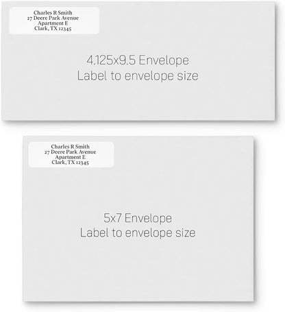 300 Personalized Address Labels - Glossy White Return Address Label 2.5" x 0.75'', Stylish Fonts for Envelopes & Packages, Customizable Labels for Home or Office Use | Address Labels - TrueDesk