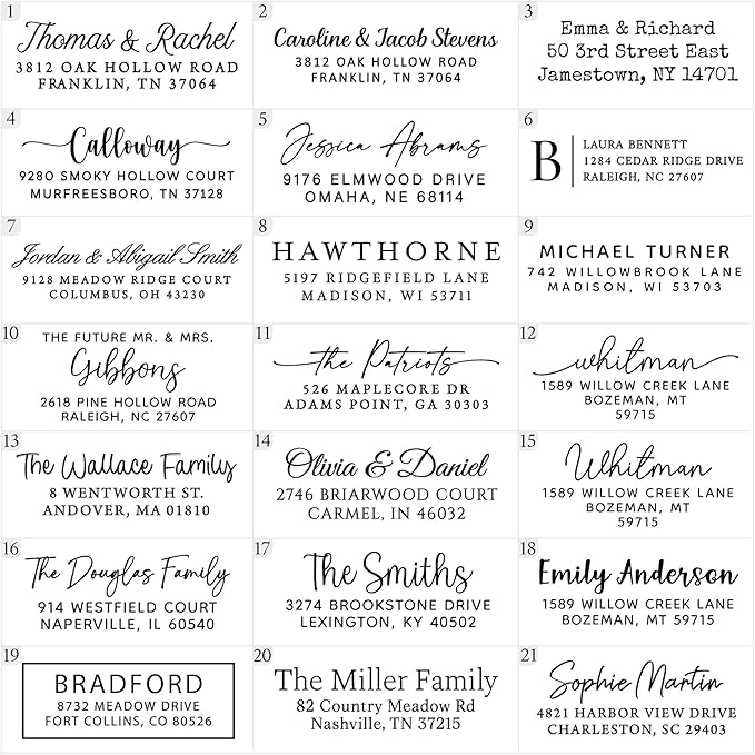 300 Personalized Address Labels - Glossy White Return Address Label 2.5" x 0.75'', Stylish Fonts for Envelopes & Packages, Customizable Labels for Home or Office Use | Address Labels - TrueDesk