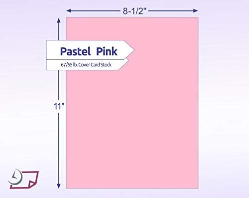 NextDayLabels Color Cardstock Paper - 50 Sheets - 8-1/2" x 11" - Pastel Pink 67 lb (147 gsm) - Thick Colored Paper for Crafting, Invitations, Posters, Flyers, and DIY Projects - Made in USA