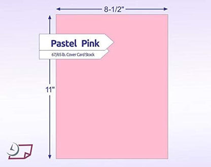 NextDayLabels Color Cardstock Paper - 50 Sheets - 8-1/2" x 11" - Pastel Pink 67 lb (147 gsm) - Thick Colored Paper for Crafting, Invitations, Posters, Flyers, and DIY Projects - Made in USA