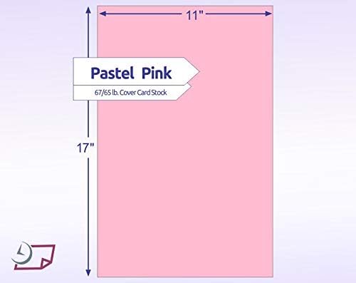 NextDayLabels Color Cardstock Paper - 50 Sheets - 11" x 17" - Pastel Pink 67 lb (147 gsm) - Thick Colored Paper for Crafting, Invitations, Posters, Flyers, and DIY Projects - Made in USA