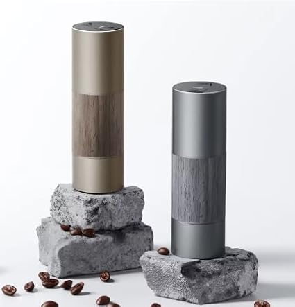 Electric Coffee Grinder, Stainless Steel Burr Grinder for coffee and espresso grinding; For home, travel, camping and office use (Gray), Small, GC-EO1
