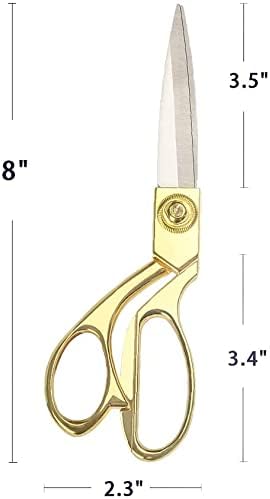 Professional Heavy Duty Tailor Scissors 8" Gold Stainless Steel Dressmaker Shears(Gold)