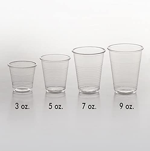 Bluetable 5 oz Cups Disposable Plastic Bulk 2400 Case – Small Medicine Cups 5 Ounce Bathroom Cups Translucent cup 5 oz. Water Dispenser Clear Drinking Cup [2400 Pack/Case]