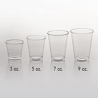 Bluetable 5 oz Cups Disposable Plastic Bulk 2400 Case – Small Medicine Cups 5 Ounce Bathroom Cups Translucent cup 5 oz. Water Dispenser Clear Drinking Cup [2400 Pack/Case]