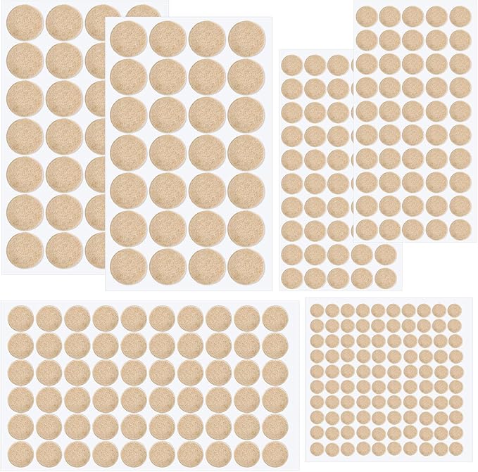 316 Pcs Felt Pads, Beige Felt Furniture Pads for Protecting Hardwood Floors, Round, 4 Assorted Sizes Value Pack, Felt Pads Furniture Feet Best Wood Floor Protectors for Hardwood Laminate Flooring | Furniture Pads - TrueDesk