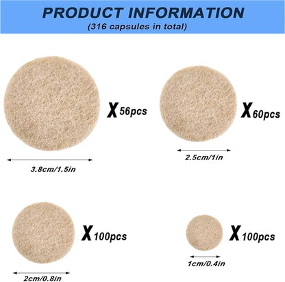 316 Pcs Felt Pads, Beige Felt Furniture Pads for Protecting Hardwood Floors, Round, 4 Assorted Sizes Value Pack, Felt Pads Furniture Feet Best Wood Floor Protectors for Hardwood Laminate Flooring | Furniture Pads - TrueDesk