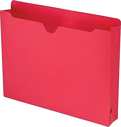 Smead File Jacket, Reinforced Straight-Cut Tab, 2" Expansion, Letter Size, Red, 50 per Box (75569)