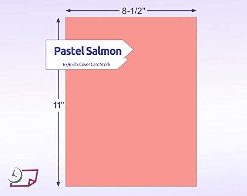 NextDayLabels Color Cardstock Paper - 50 Sheets - 8-1/2" x 11" - Salmon 67 lb (147 gsm) - Thick Colored Paper for Crafting, Invitations, Posters, Flyers, and DIY Projects - Made in USA