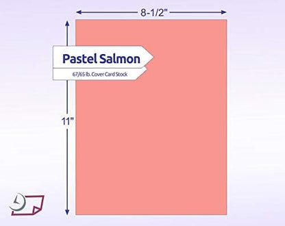 NextDayLabels Color Cardstock Paper - 50 Sheets - 8-1/2" x 11" - Salmon 67 lb (147 gsm) - Thick Colored Paper for Crafting, Invitations, Posters, Flyers, and DIY Projects - Made in USA