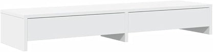 YAFF Monitor Stand with Drawers White 39.4x10.6x5.9 Engineered Wood,Electronics,Electronics Accessories,Computer Accessories,Computer Risers & Stands,854670