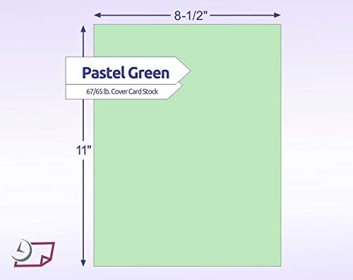 NextDayLabels Color Cardstock Paper - 50 Sheets - 8-1/2" x 11" - Pastel Green 67 lb (147 gsm) - Thick Colored Paper for Crafting, Invitations, Posters, Flyers, and DIY Projects - Made in USA