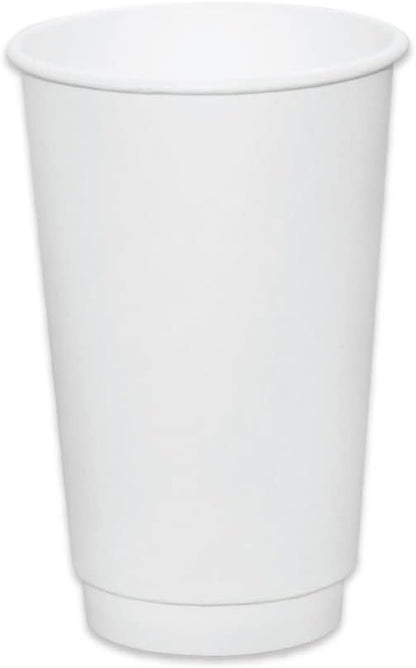 Insulated Paper Cups for Coffee & Tea Made in USA | Recyclable Double Wall Disposable To-Go Cups for Hot Beverages | Sturdy, Food Safe, and Eco-Friendly Hot Cups (16 oz, 200 Count)