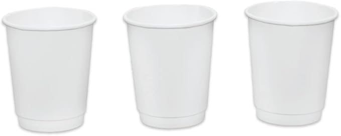 Insulated Paper Cups for Coffee & Tea Made in USA | Recyclable Double Wall Disposable To-Go Cups for Hot Beverages | Sturdy, Food Safe, and Eco-Friendly Hot Cups (8 oz, 500 Count)