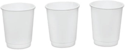 Insulated Paper Cups for Coffee & Tea Made in USA | Recyclable Double Wall Disposable To-Go Cups for Hot Beverages | Sturdy, Food Safe, and Eco-Friendly Hot Cups (8 oz, 500 Count)
