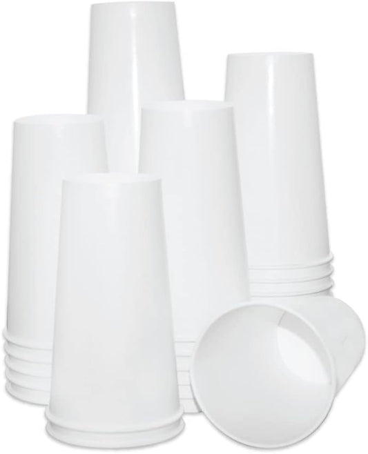 Paper Cold Cups for Juice & Soda 32 oz Made in USA | Food-Grade Bulk 500 Count Cups for Restaurants | 32 Ounce Recyclable Disposable White Cups for Cold Fountain Drinks & Smoothies