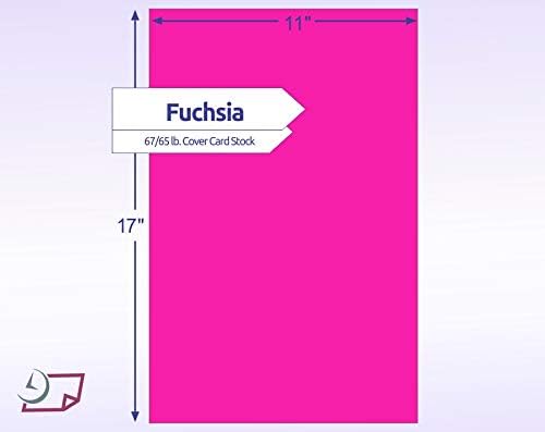 NextDayLabels Color Cardstock Paper - 50 Sheets -11" x 17" - Fuchsia 67 lb (147 gsm) - Thick Colored Paper for Crafting, Invitations, Posters, Flyers, and DIY Projects - Made in USA