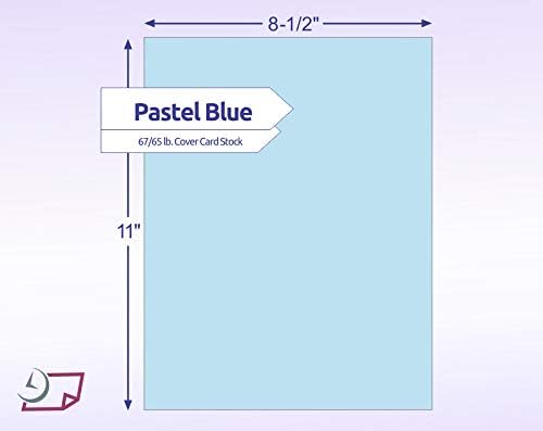 NextDayLabels Color Cardstock Paper - 50 Sheets - 8-1/2" x 11" - Pastel Blue 67 lb (147 gsm) - Thick Colored Paper for Crafting, Invitations, Posters, Flyers, and DIY Projects - Made in USA