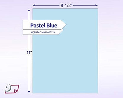 NextDayLabels Color Cardstock Paper - 50 Sheets - 8-1/2" x 11" - Pastel Blue 67 lb (147 gsm) - Thick Colored Paper for Crafting, Invitations, Posters, Flyers, and DIY Projects - Made in USA