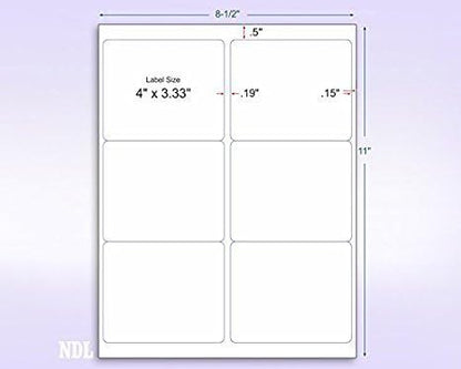 NextDayLabels - 8-1/2 x 11 Neon Color High Light Fluorescent Labels for Laser & Inkjet Printer (Blue Fluorescent, 4" x 3-1/3" - 6 Per Page | 150 Labels)