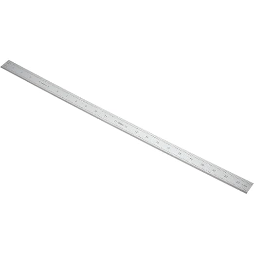 SPI 14-460-0 Rigid Steel Rule: English/Metric Graduation, 1-1/8" Wide x 24 inches (600 mm)