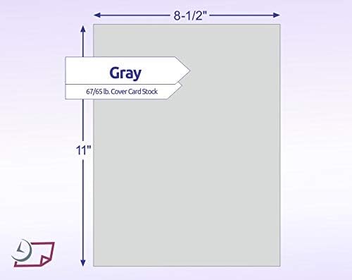 NextDayLabels Color Cardstock Paper - 50 Sheets - 8-1/2" x 11" - Gray 67 lb (147 gsm) - Thick Colored Paper for Crafting, Invitations, Posters, Flyers, and DIY Projects - Made in USA