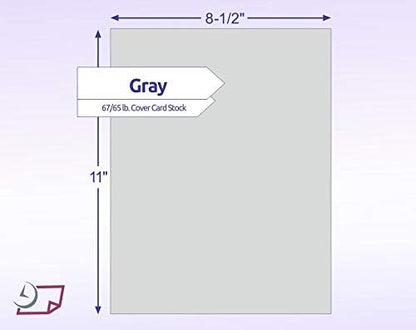 NextDayLabels Color Cardstock Paper - 50 Sheets - 8-1/2" x 11" - Gray 67 lb (147 gsm) - Thick Colored Paper for Crafting, Invitations, Posters, Flyers, and DIY Projects - Made in USA