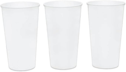 Paper Cold Cups for Juice & Soda 32 oz Made in USA | Food-Grade Bulk 500 Count Cups for Restaurants | 32 Ounce Recyclable Disposable White Cups for Cold Fountain Drinks & Smoothies