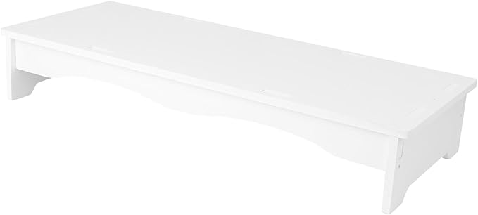 GALPADA Computer Monitor Heightened Stand with Keyboard Holder Desk Riser for Office and Home Use Ergonomic Screen Shelf with Strong Bearing Capacity Smooth Edges White Finish