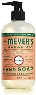 MRS. MEYER'S CLEAN DAY Liquid Hand Soap Geranium 12.5 Fl Oz (Pack of 9)