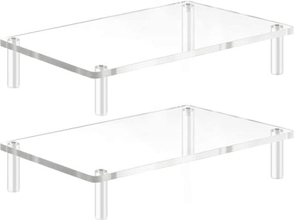 YestBuy Acrylic Monitor Stand Riser, Clear Computer Stand for Laptop, iMac, Pc, Printer, Desktop Ergonomic, Desk Riser Work from Home Accessories Office Supplies Platform Save Space