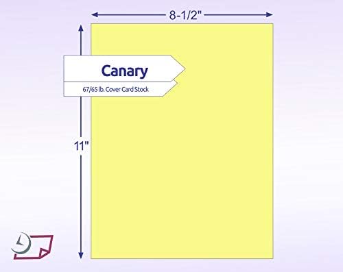 NextDayLabels Color Cardstock Paper - 50 Sheets - 8-1/2" x 11" - Pastel Canary 67 lb (147 gsm) - Thick Colored Paper for Crafting, Invitations, Posters, Flyers, and DIY Projects - Made in USA