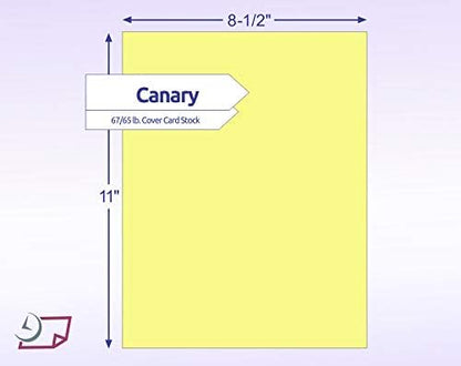 NextDayLabels Color Cardstock Paper - 50 Sheets - 8-1/2" x 11" - Pastel Canary 67 lb (147 gsm) - Thick Colored Paper for Crafting, Invitations, Posters, Flyers, and DIY Projects - Made in USA