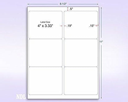 NextDayLabels - 8-1/2 x 11 Neon Color High Light Fluorescent Labels for Laser & Inkjet Printer (Orange Fluorescent, 4" x 3-1/3" - 6 Per Page | 300 Labels)