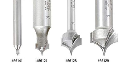 Amana Tool 56123 Carbide Tipped Point Cutting Roundover Router Bit Rounding 1/4 R x 1/2 D x 1/2 CH x 1/4 SHK x 2 Inch Long