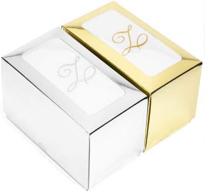 AH AMERICAN HOMESTEAD Disposable Hand Towels for Bathroom 50 Count - Guest Bathroom Essentials -Bathroom Paper Towels - Monogrammed Disposable Napkins - Wedding Napkins in Paper Towel Tray (Gold, F)
